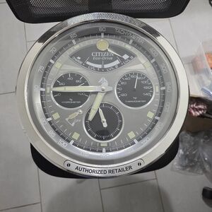 Citizen Eco-Drive Silver and Black Wall Clock